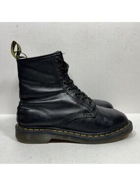 Doc Dr. Martens 1460 Women’s Size 7 Black Leather Combat Moto Boots Shoes 11821‎